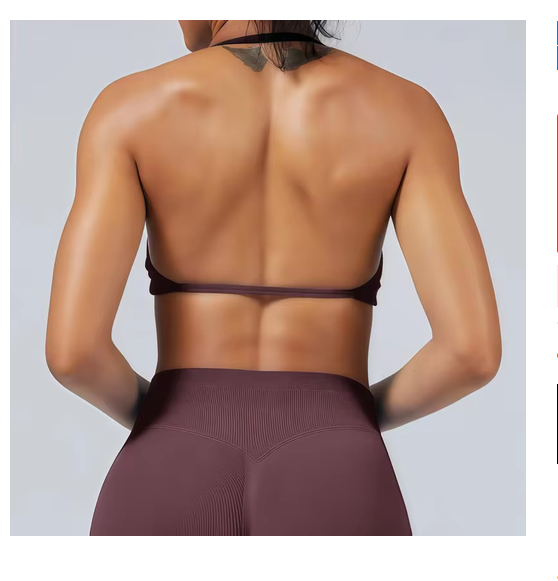 HISTELLO Impact Strappy Bra Women Seamless Gym Underwear High Support Halter Sexy Sports Clothing Push-up Yoga Workout Tank Top