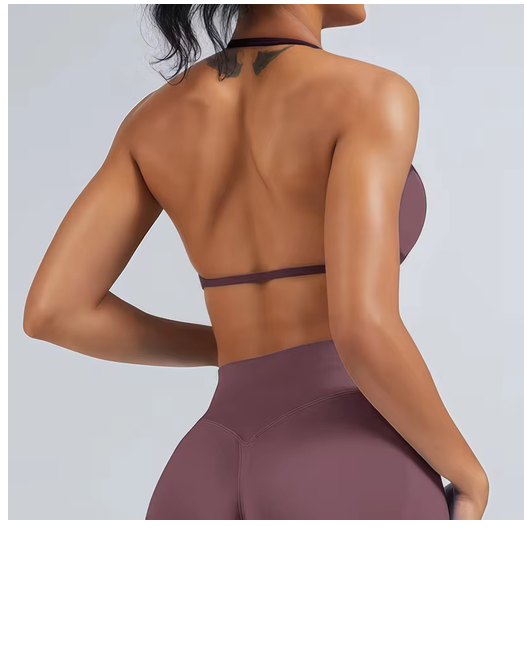 HISTELLO Impact Strappy Bra Women Seamless Gym Underwear High Support Halter Sexy Sports Clothing Push-up Yoga Workout Tank Top