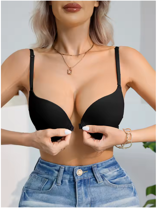 3Pcs/Set Women Bras Solid Basic Padded Push Up Bra Front Closure Daily Simple Comfortable Bras XS-XL