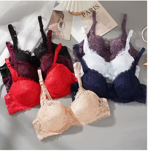 Comfortable Lace Push Up Bra for Women Plus Size Everyday Wear Breathable Thin Bralette Deep V Top