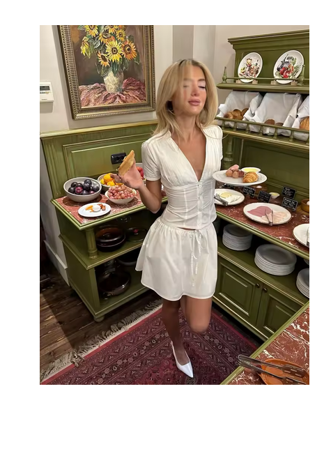 Kawaii White Mini Skirts Women Summer 2025 Japanese Y2k Fashion Ruched Skirts Vintage Kawaii Pencil Skirt With Shorts Front Tie