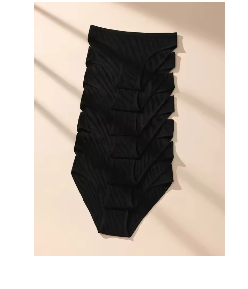 7Pcs/Set Women Panties Striped Briefs Women Underwear Low Waist Cotton Panty Sexy Solid Underpants Black Female Lingerie S-XXL