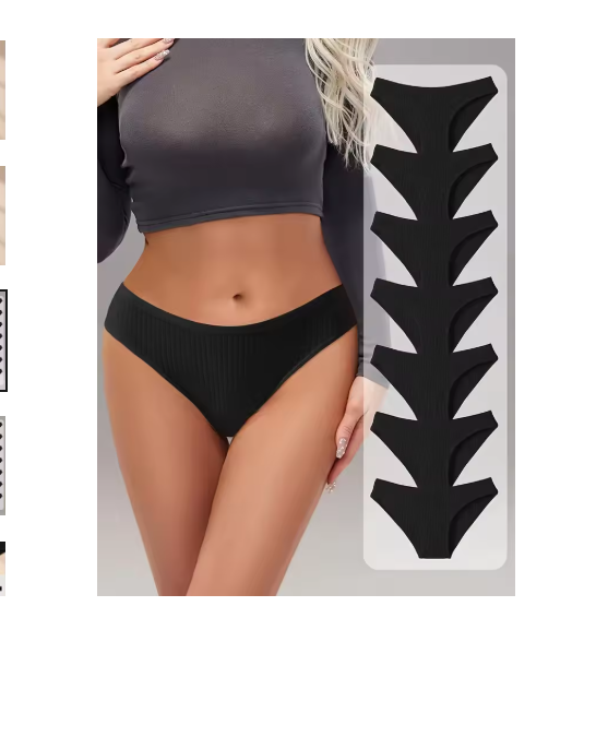 7Pcs/Set Women Panties Striped Briefs Women Underwear Low Waist Cotton Panty Sexy Solid Underpants Black Female Lingerie S-XXL