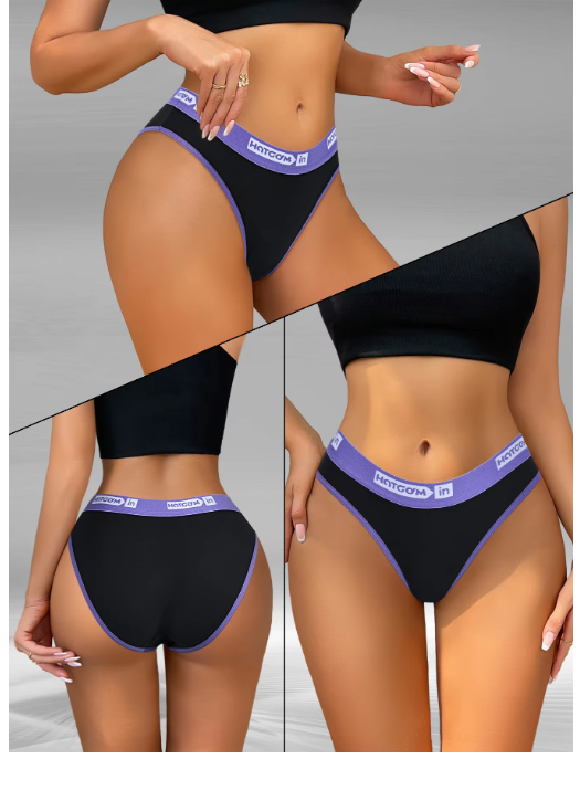 6Pcs/Set Women Cotton Panties Soft Underpants Sexy Black Underwear Girls Briefs Breathable Stretch Panty Female Lingerie XS-L