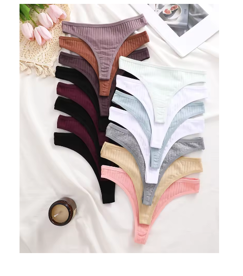 15Pcs Cotton Panties G-String Women Panties Sexy Underwear Female Lingerie Thong Briefs for Woman Solid Color Intimate Pantys
