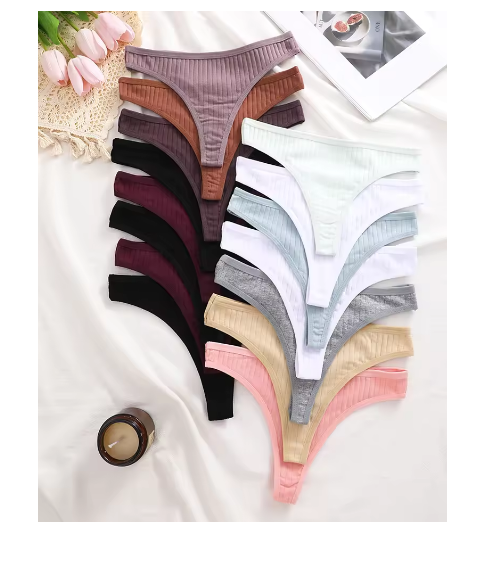 15Pcs Cotton Panties G-String Women Panties Sexy Underwear Female Lingerie Thong Briefs for Woman Solid Color Intimate Pantys