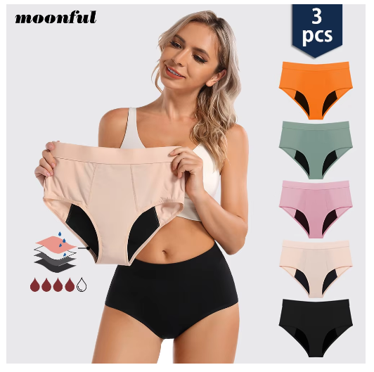 3PCS/Lot Menstrual Panties Woman Very Abundant Flow Menstruation Underwear High Waist Leak Proof Period Panties for Girls Set